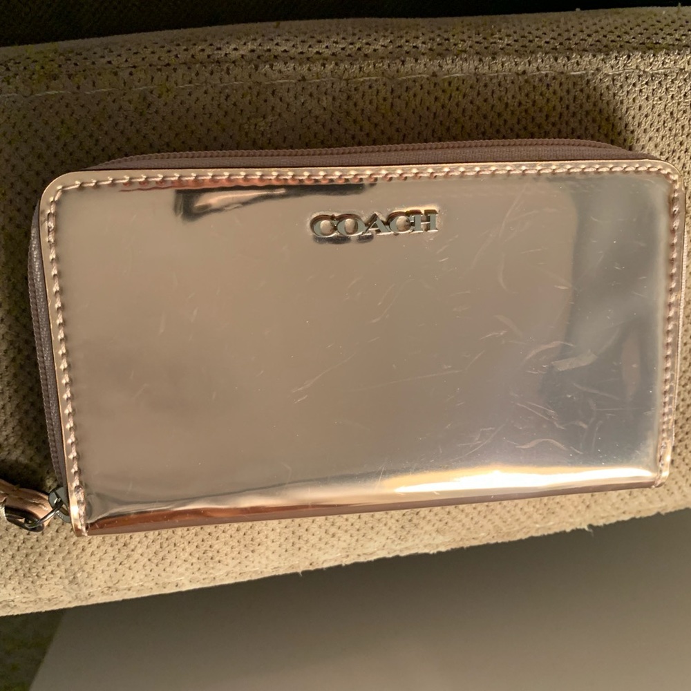 Coach Metallic Mirror Wallet/Wristlet